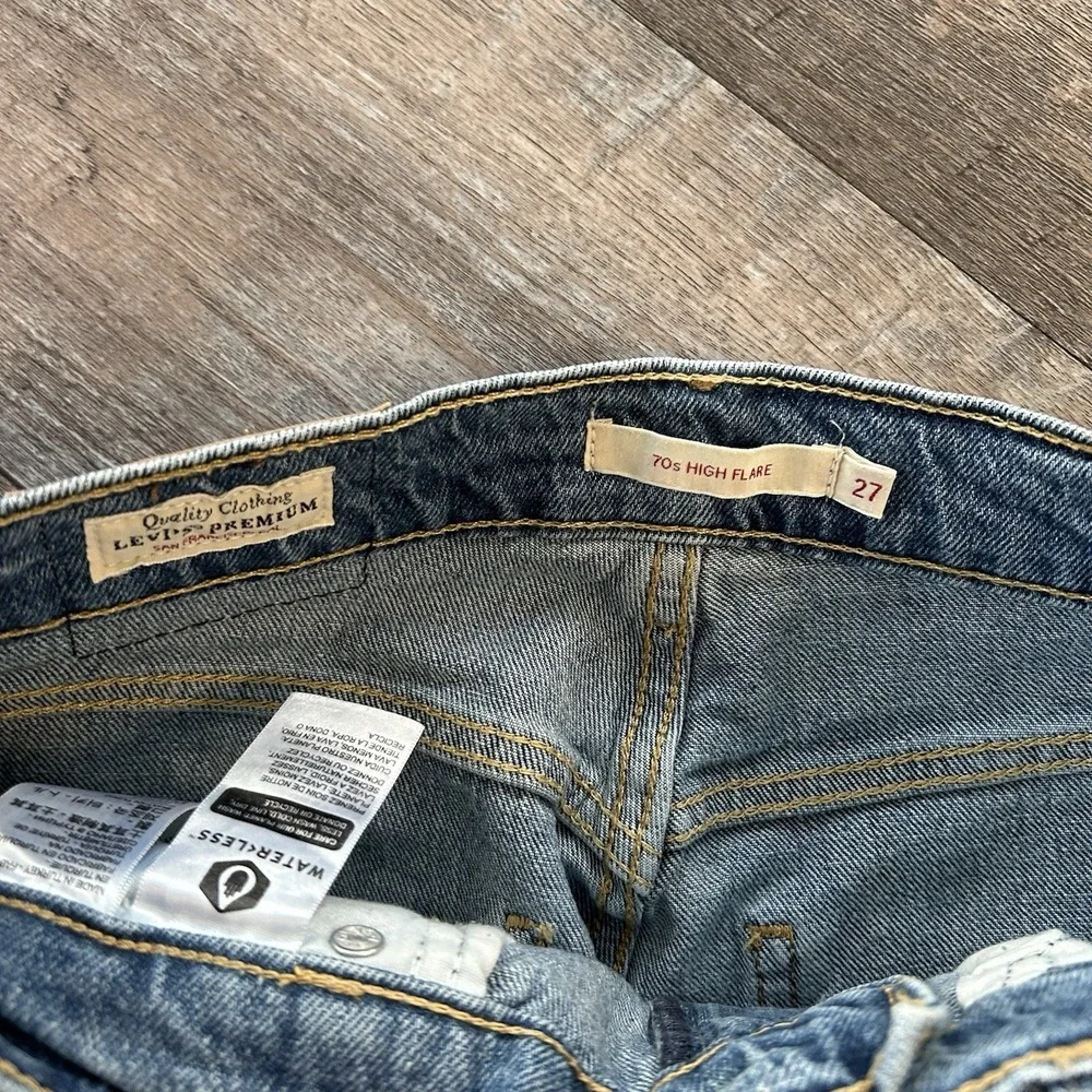 Levi's Premium 70s High Flare Jeans W27 L24 Blue Retro Y2K Denim